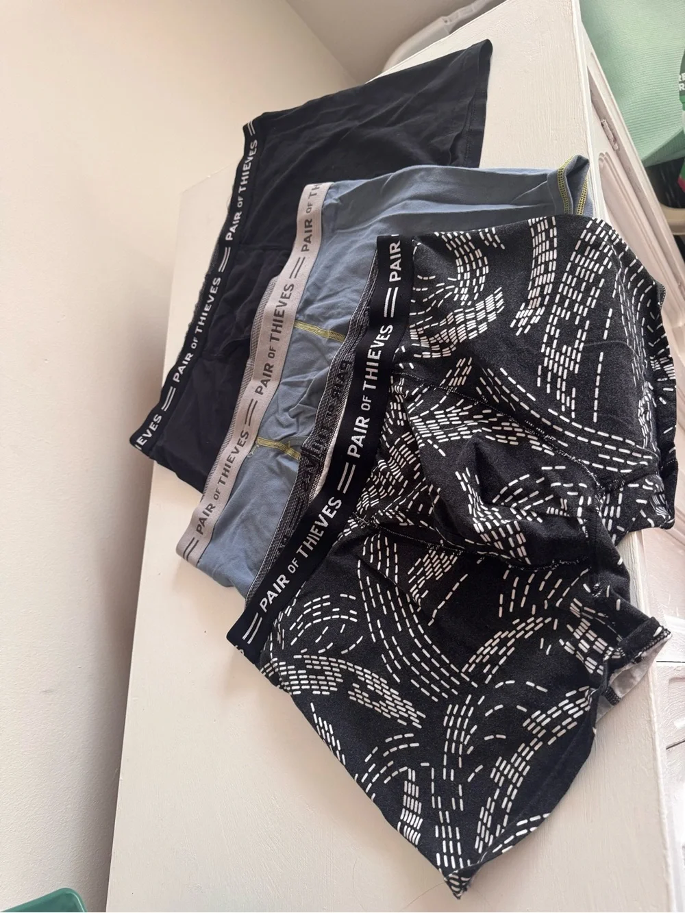 Pair of Thieves 3-Pack Men's Boxer Briefs - Black, Light Blue, Black Pattern XL